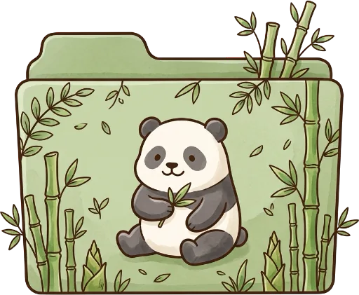 AI folder icon: a panda eating bamboo